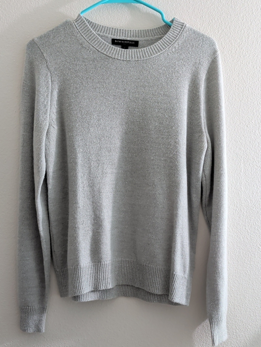 Banana Republic Men's Light Gray Crewneck Pullover
